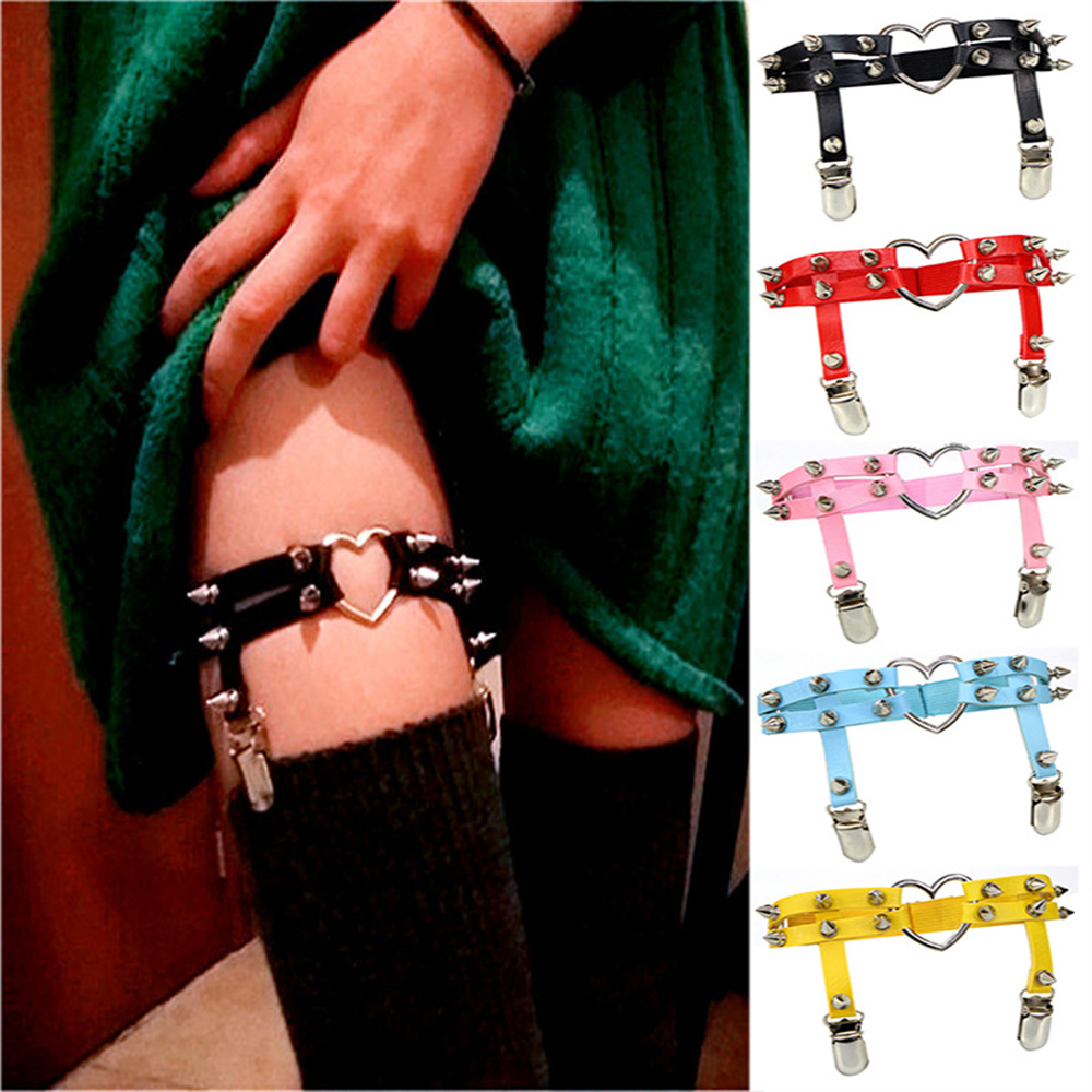 1 pz donne punk gotico cuore c - Garter Belt Set recensione e prezzo
